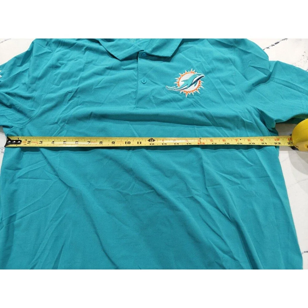 Miami Dolphins Shirt Mens Large Blue NFL Football Nike Dri-FIT Training Polo